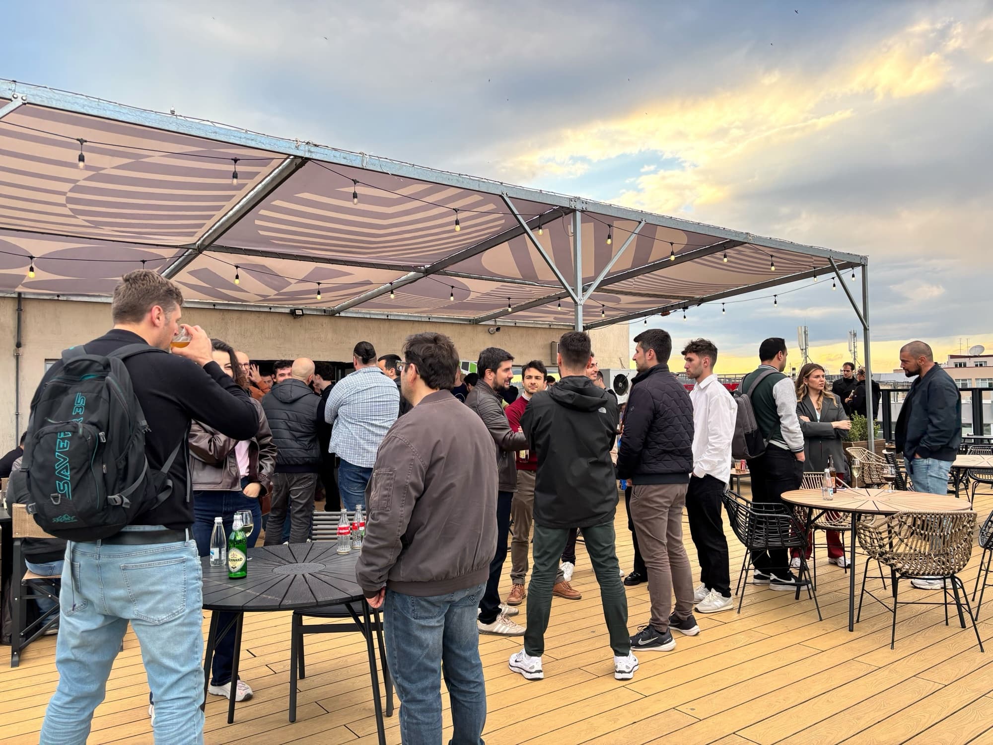 The Barter rooftop before sunset