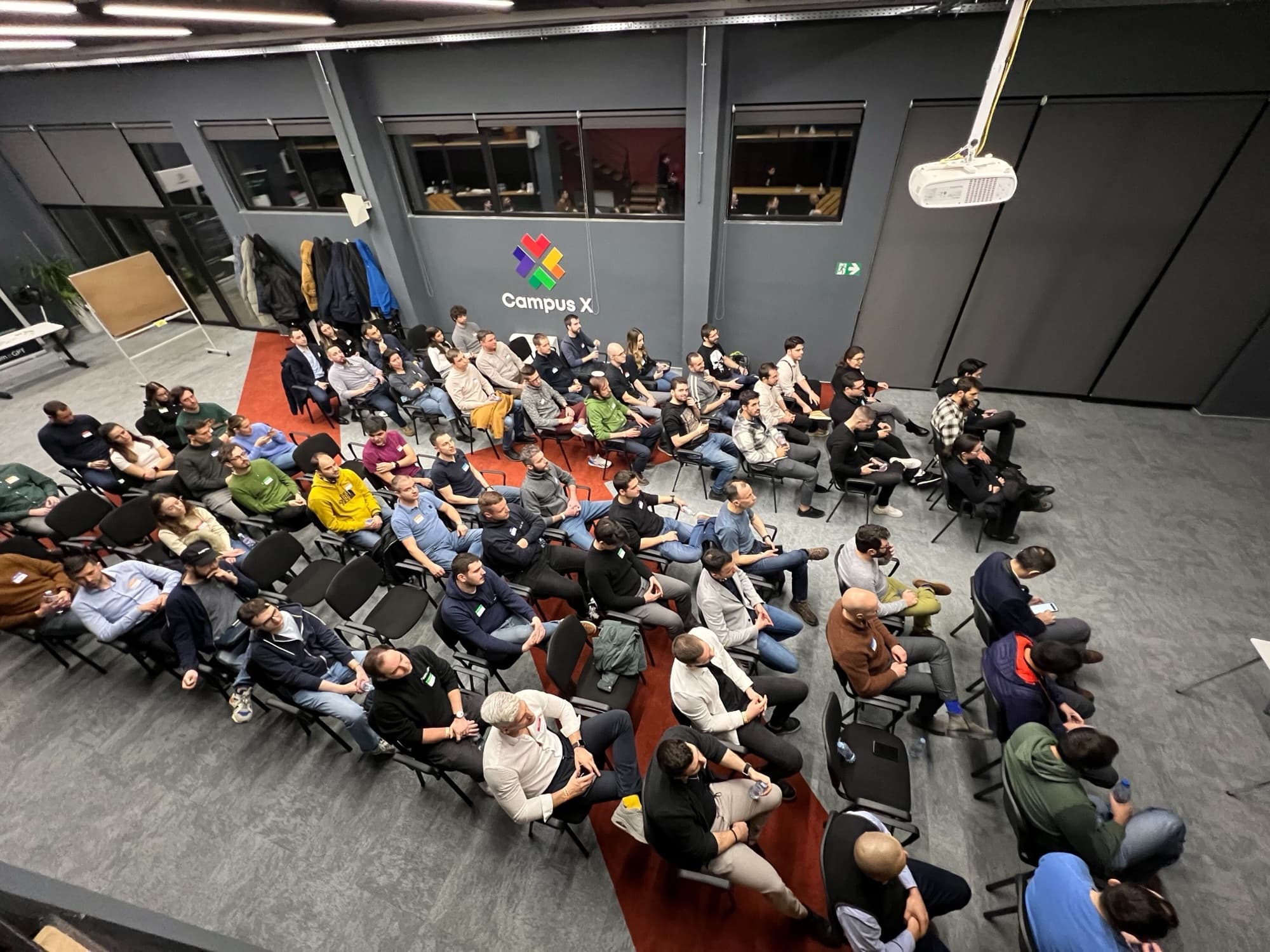 The Community Talks crowd seen from above